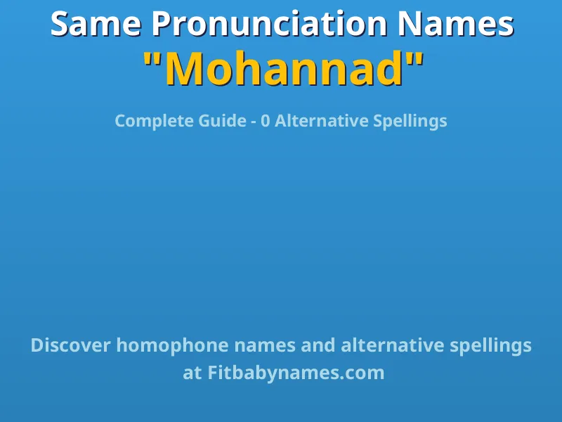 Infographic: Mohannad same pronunciation names, similar names, and homophone names