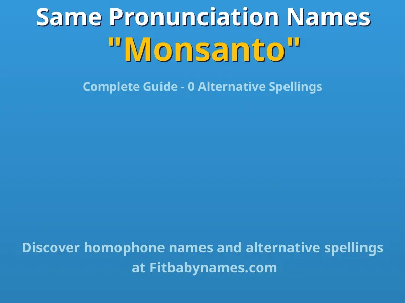 Infographic: Monsanto same pronunciation names, similar names, and homophone names