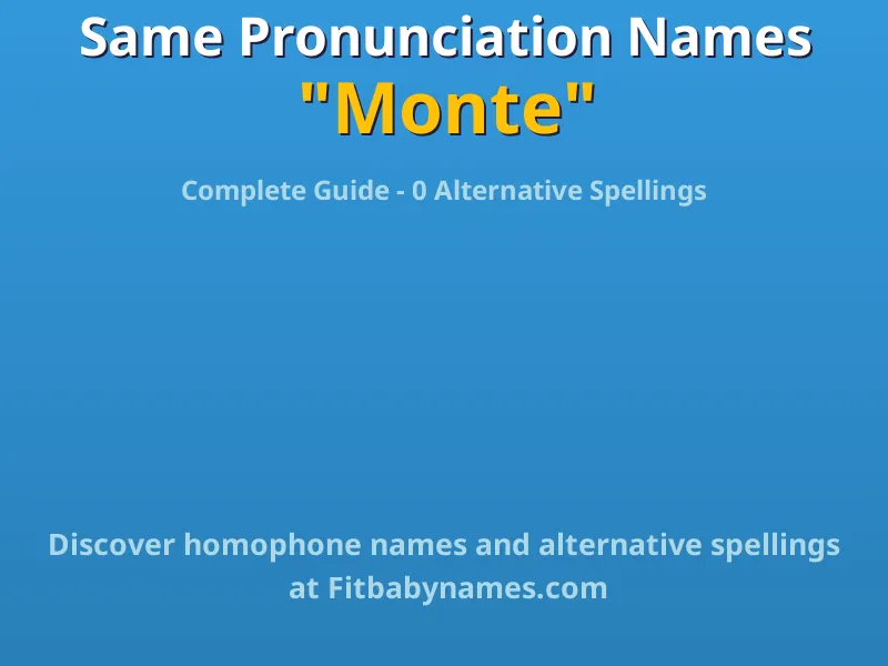 Infographic: Monte same pronunciation names, similar names, and homophone names