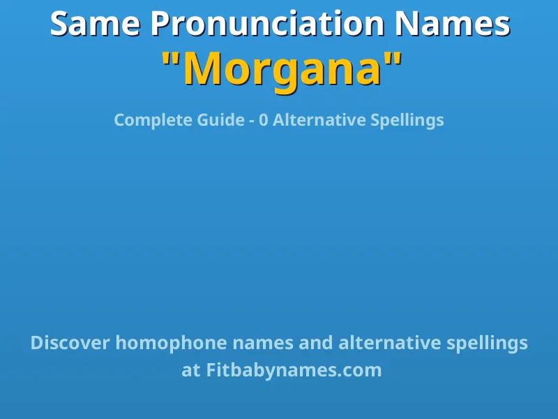 Infographic: Morgana same pronunciation names, similar names, and homophone names