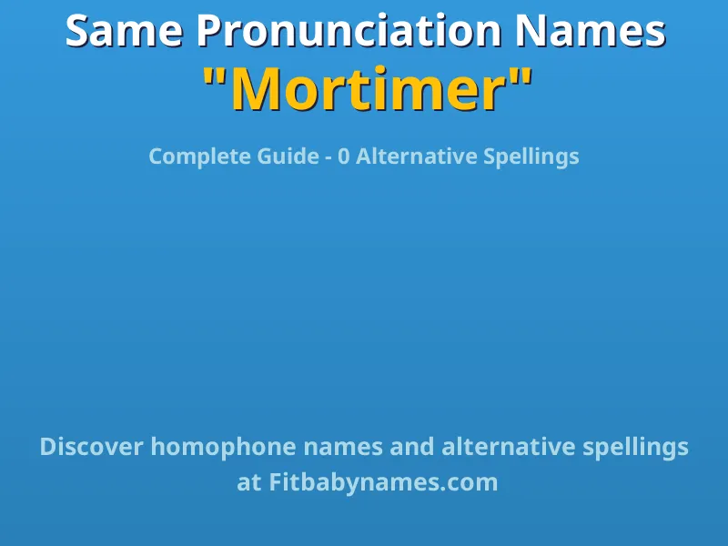 Infographic: Mortimer same pronunciation names, similar names, and homophone names