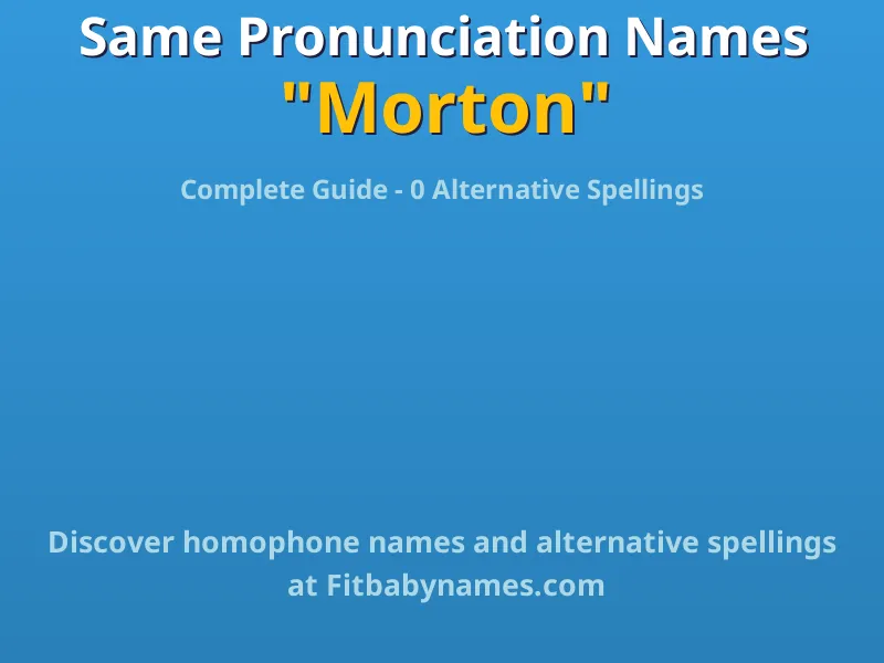 Infographic: Morton same pronunciation names, similar names, and homophone names