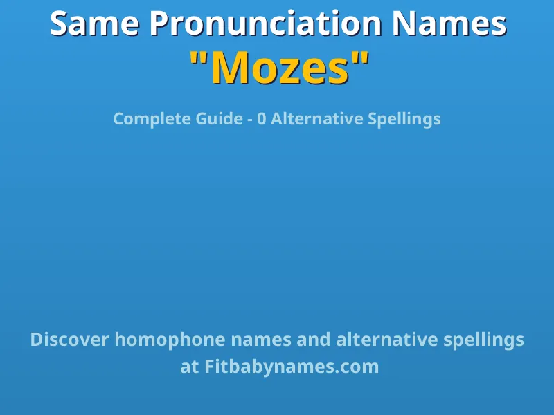 Infographic: Mozes same pronunciation names, similar names, and homophone names