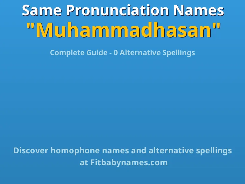 Infographic: Muhammadhasan same pronunciation names, similar names, and homophone names