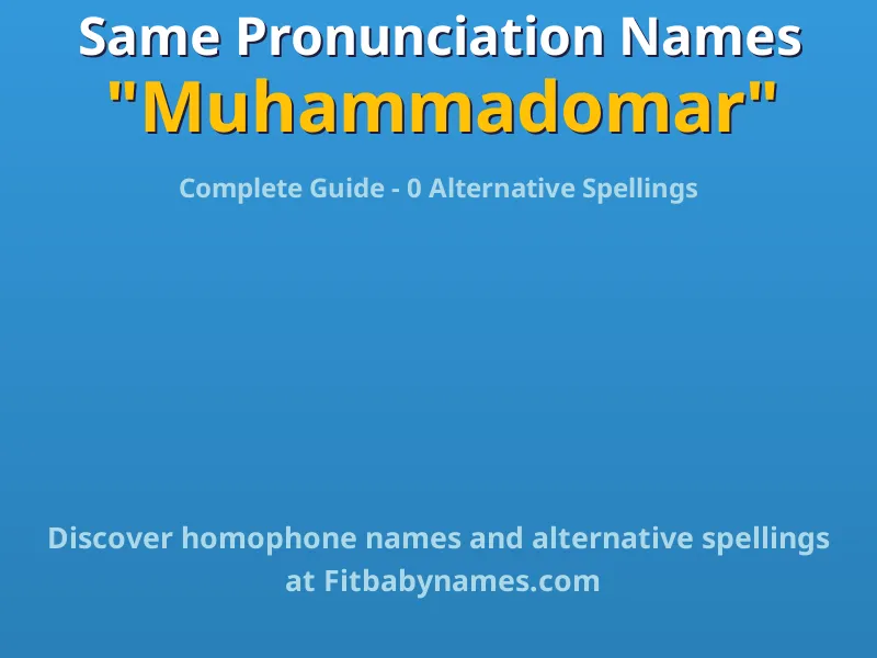 Infographic: Muhammadomar same pronunciation names, similar names, and homophone names