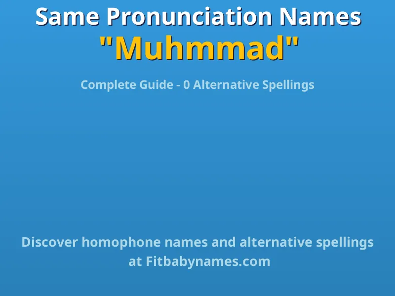 Infographic: Muhmmad same pronunciation names, similar names, and homophone names