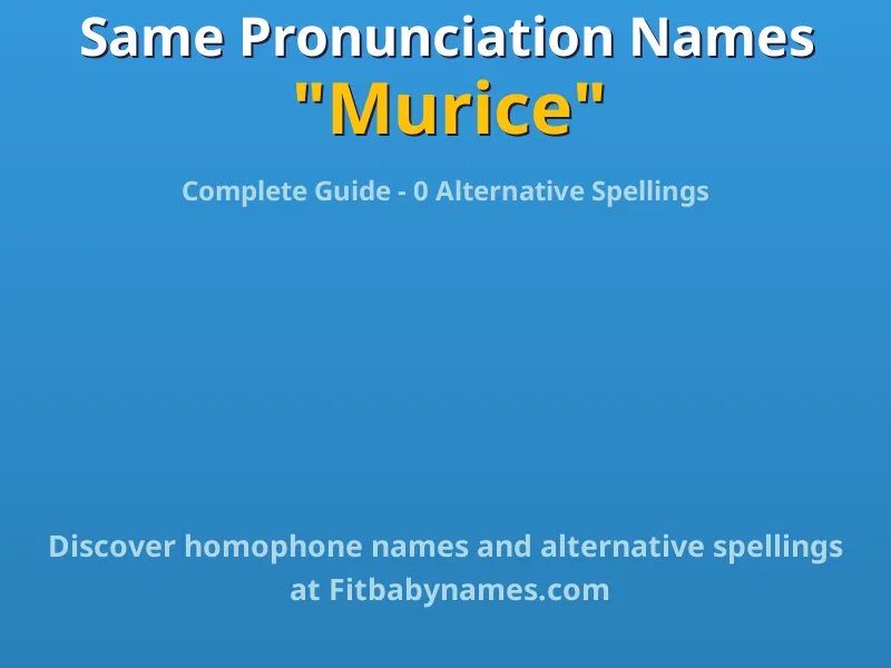 Infographic: Murice same pronunciation names, similar names, and homophone names