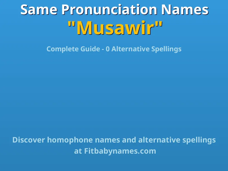 Infographic: Musawir same pronunciation names, similar names, and homophone names