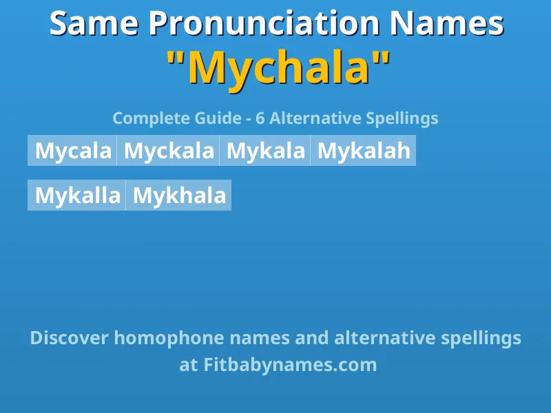 Infographic: Mychala same pronunciation names, similar names, and homophone names