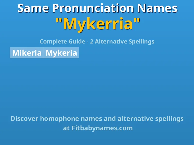 Infographic: Mykerria same pronunciation names, similar names, and homophone names