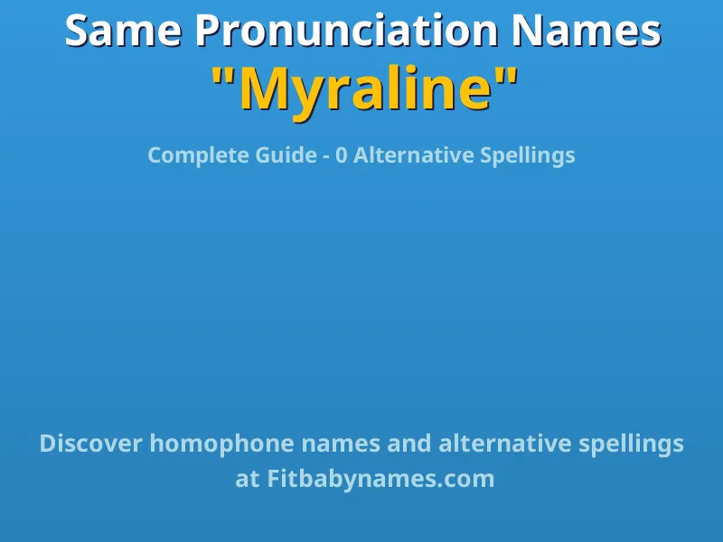 Infographic: Myraline same pronunciation names, similar names, and homophone names