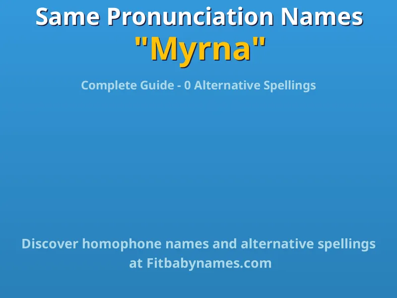 Infographic: Myrna same pronunciation names, similar names, and homophone names