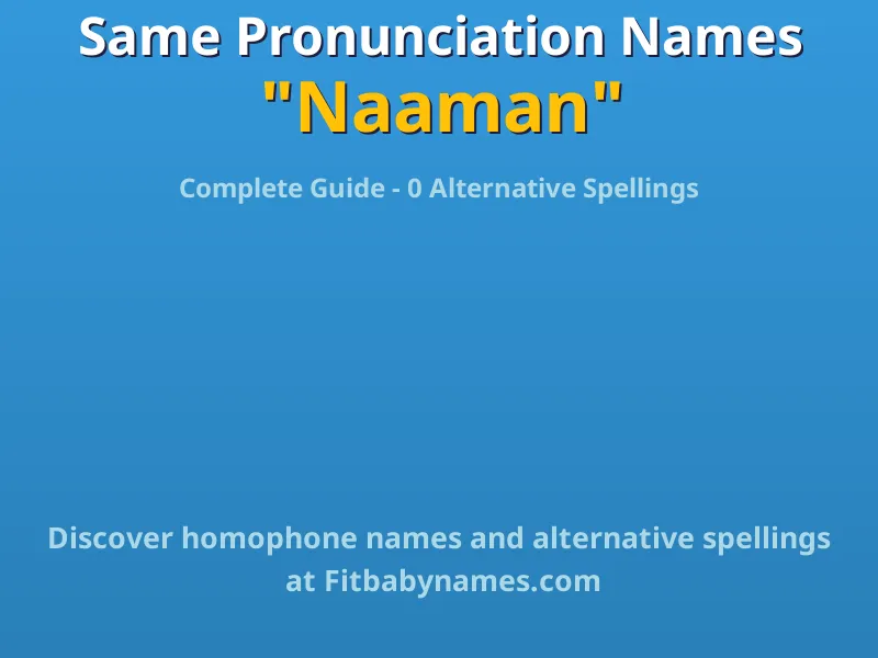 Infographic: Naaman same pronunciation names, similar names, and homophone names