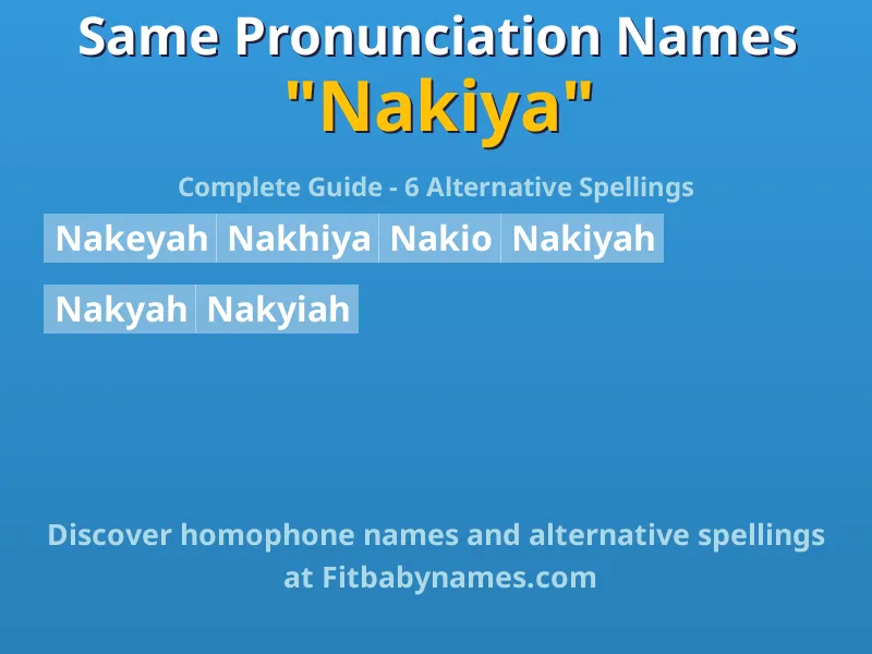 Infographic: Nakiya same pronunciation names, similar names, and homophone names