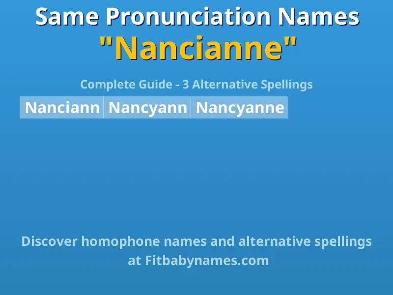 Infographic: Nancianne same pronunciation names, similar names, and homophone names
