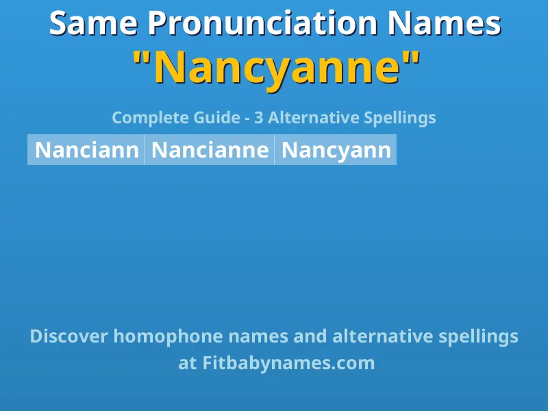 Infographic: Nancyanne same pronunciation names, similar names, and homophone names
