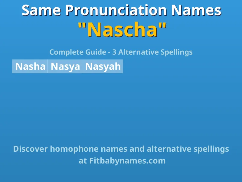 Infographic: Nascha same pronunciation names, similar names, and homophone names