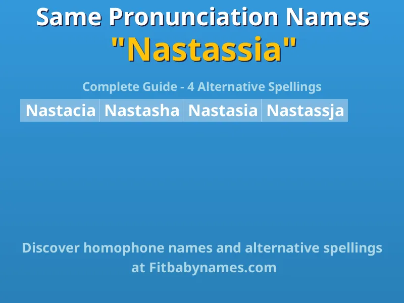 Infographic: Nastassia same pronunciation names, similar names, and homophone names