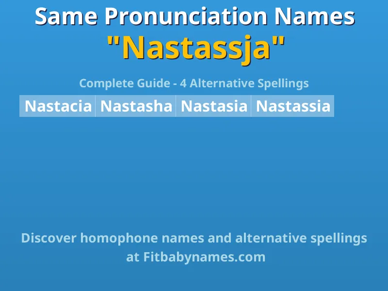 Infographic: Nastassja same pronunciation names, similar names, and homophone names