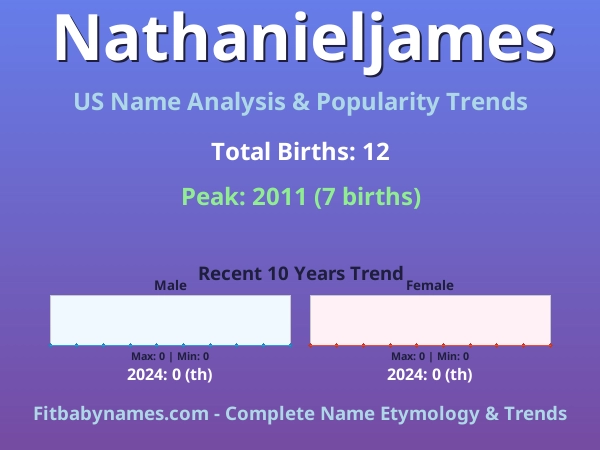 Infographic: Nathanieljames name meaning, origin, and popularity trends in the United States (US baby name analysis chart)