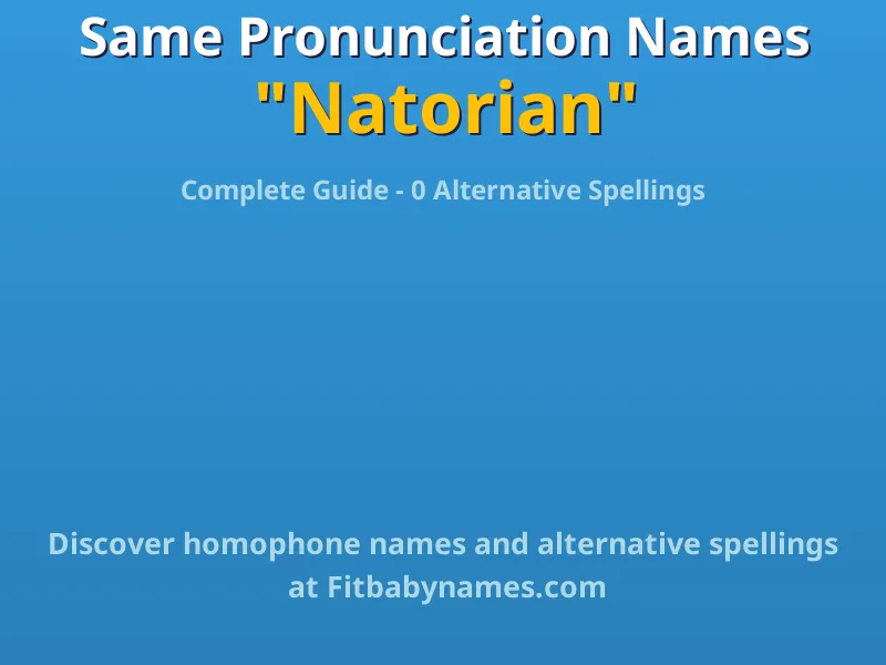 Infographic: Natorian same pronunciation names, similar names, and homophone names