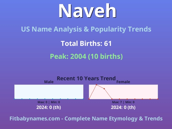 Infographic: Naveh name meaning, origin, and popularity trends in the United States (US baby name analysis chart)