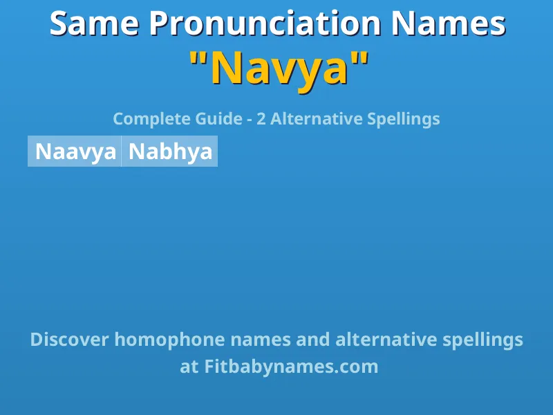 Infographic: Navya same pronunciation names, similar names, and homophone names
