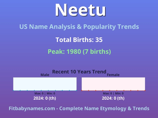 Infographic: Neetu name meaning, origin, and popularity trends in the United States (US baby name analysis chart)