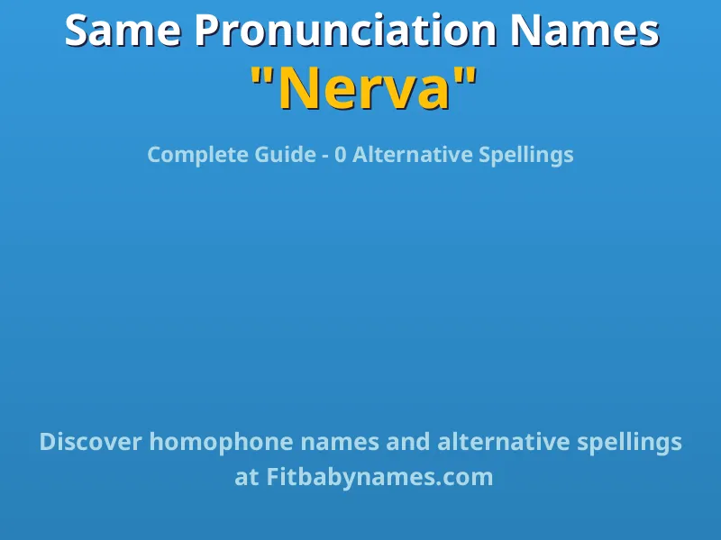 Infographic: Nerva same pronunciation names, similar names, and homophone names