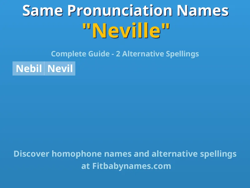 Infographic: Neville same pronunciation names, similar names, and homophone names