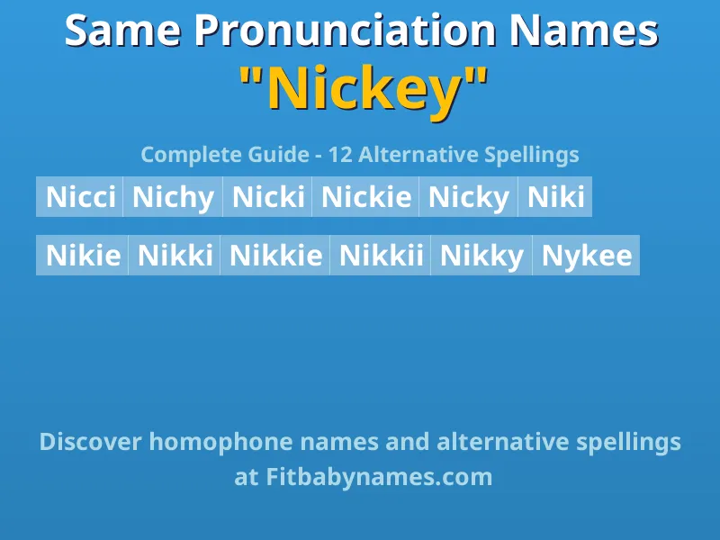 Infographic: Nickey same pronunciation names, similar names, and homophone names