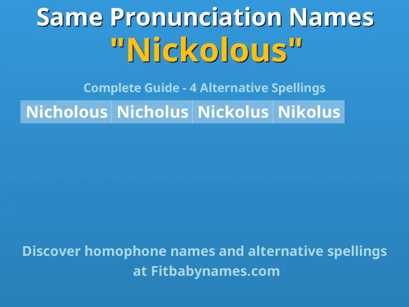 Infographic: Nickolous same pronunciation names, similar names, and homophone names