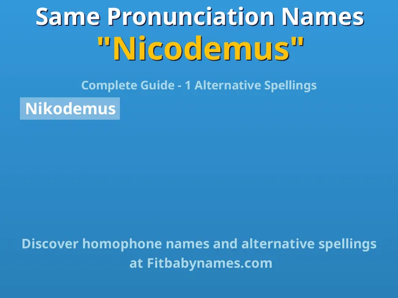 Infographic: Nicodemus same pronunciation names, similar names, and homophone names
