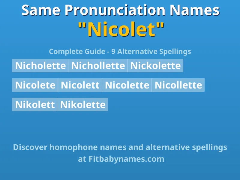 Infographic: Nicolet same pronunciation names, similar names, and homophone names