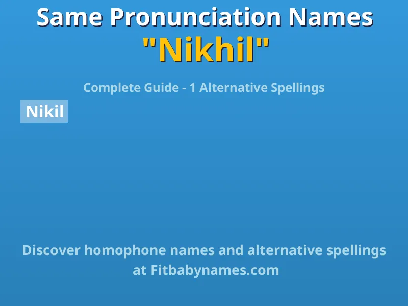Infographic: Nikhil same pronunciation names, similar names, and homophone names