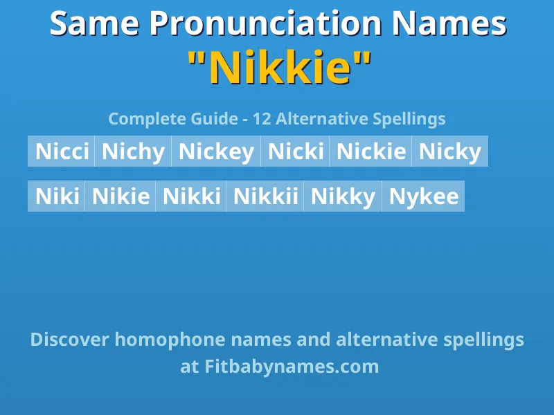 Infographic: Nikkie same pronunciation names, similar names, and homophone names