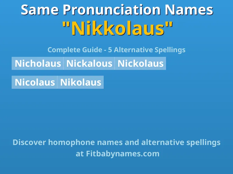 Infographic: Nikkolaus same pronunciation names, similar names, and homophone names