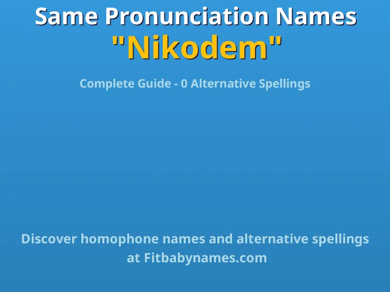 Infographic: Nikodem same pronunciation names, similar names, and homophone names