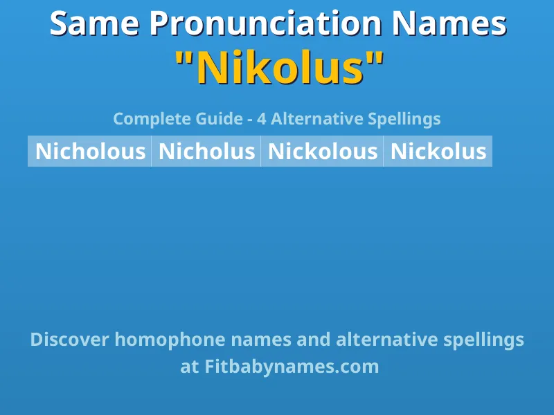 Infographic: Nikolus same pronunciation names, similar names, and homophone names