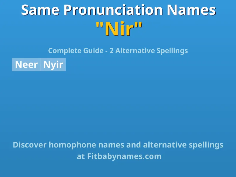 Infographic: Nir same pronunciation names, similar names, and homophone names