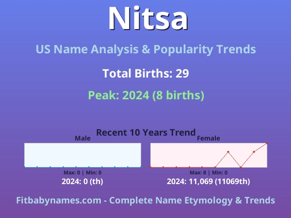 Infographic: Nitsa name meaning, origin, and popularity trends in the United States (US baby name analysis chart)