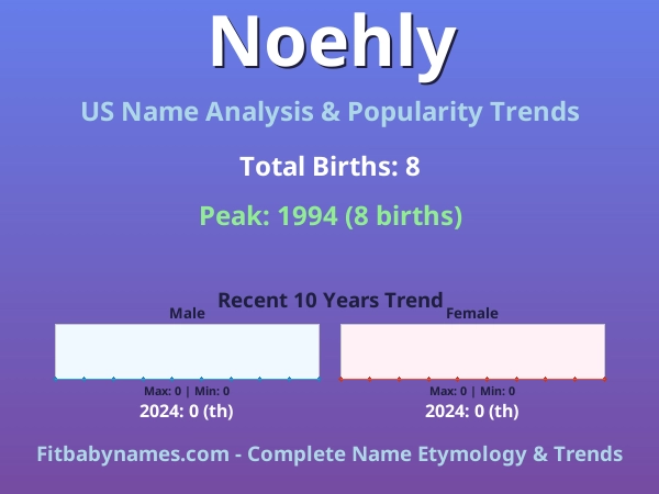 Infographic: Noehly name meaning, origin, and popularity trends in the United States (US baby name analysis chart)