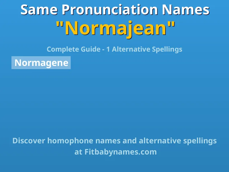 Infographic: Normajean same pronunciation names, similar names, and homophone names