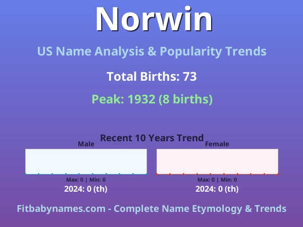 Infographic: Norwin name meaning, origin, and popularity trends in the United States (US baby name analysis chart)