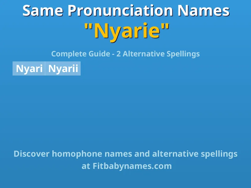 Infographic: Nyarie same pronunciation names, similar names, and homophone names