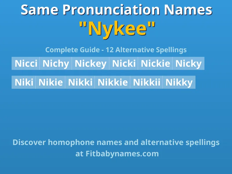 Infographic: Nykee same pronunciation names, similar names, and homophone names