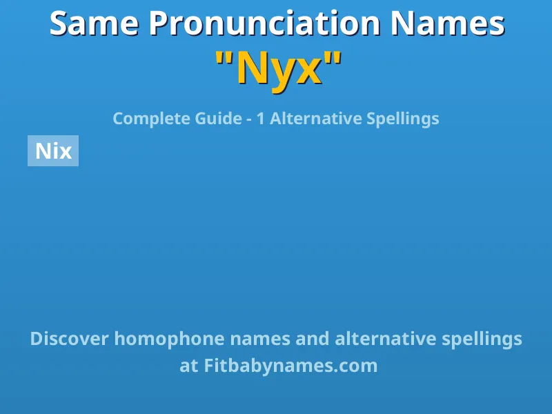 Infographic: Nyx same pronunciation names, similar names, and homophone names