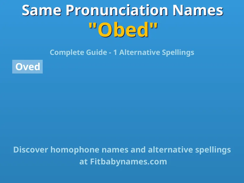 Infographic: Obed same pronunciation names, similar names, and homophone names