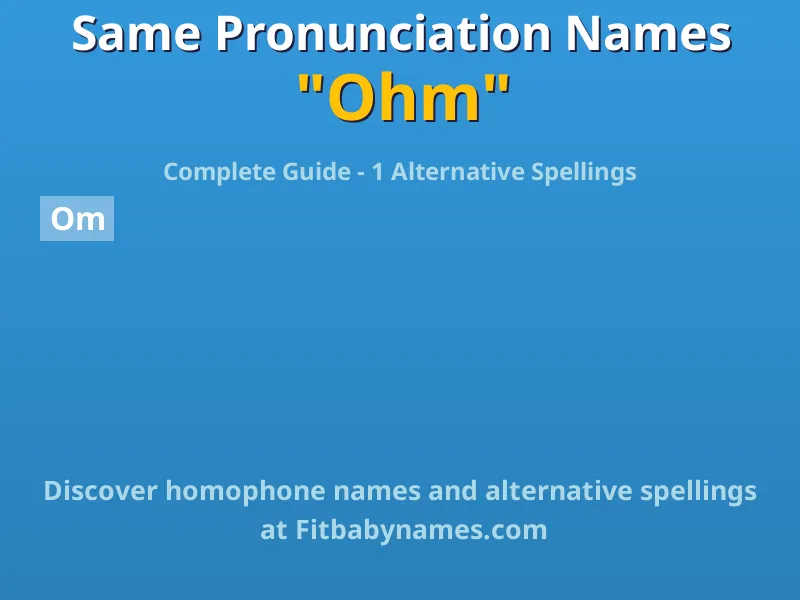 Infographic: Ohm same pronunciation names, similar names, and homophone names