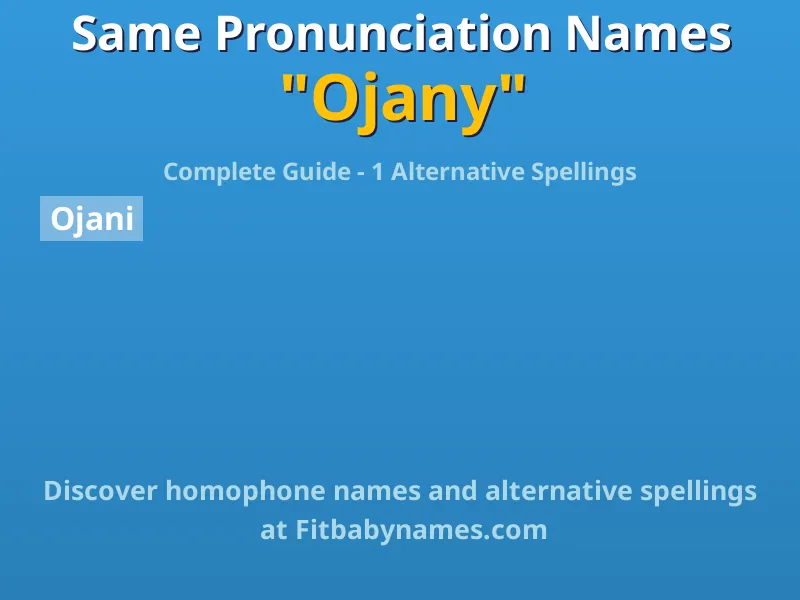 Infographic: Ojany same pronunciation names, similar names, and homophone names